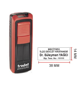 TRODAT 9511 CEP KAŞE - İSİM ÜNVAN KAŞESİ  - İSİM YAZILI KALEM HEDİYELİ