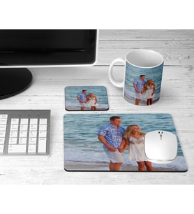 Kişiye Özel Fotoğraflı Kupa Bardak Bardak Altlığı ve Mouse Pad Set