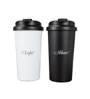 İsme Özel Premium Çelik Termos 500 ML - El Yazısı (Siyah)