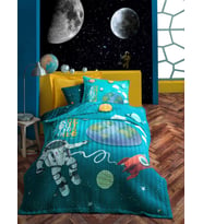 Cotton Box Junior Tek Kişilik Complete Set Little Astronaut Turkuaz
