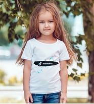 BK Gift Kişiye Özel TikTok Beyaz Çocuk Tişört - 5