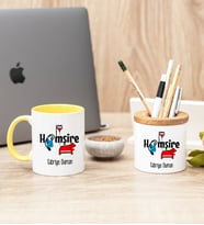 Hemşire Sarı Kupa Bardak Ve Kalemlik Hediye Seti
