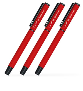 BK Gift Kişiye Özel Kırmızı Metal Roller Kalem 50 Adet Model 40