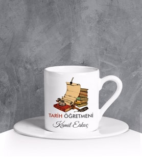 eJOYA Kişiye Özel Tarih Öğretmeni Türk Kahvesi Fincanı 90683 (STD)