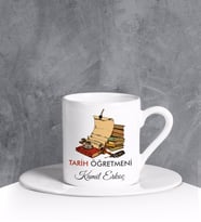 eJOYA Kişiye Özel Tarih Öğretmeni Türk Kahvesi Fincanı 90683 (STD)
