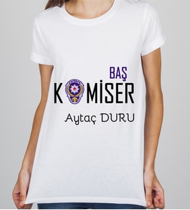 Kişiye Özel Baş Komiser Tişörtü