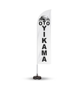 Oto Yıkama Yönlendirme Tanıtım ve Reklam Yelken  Bayragı