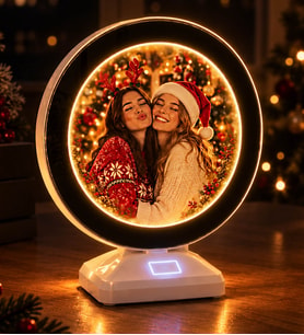 Yılbaşı Hediyesi Kişiye Özel Fotoğraflı Led Işıklı Sihirli Ayna Çerçeve Premium