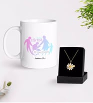 BK Gift Kişiye Özel Özel Eğitim Öğretmeni Beyaz Kupa ve Papatya Kolye Hediye Seti-2 (Model 1)
