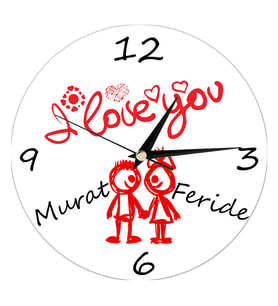 Kişiye Özel I Love You Duvar Saati