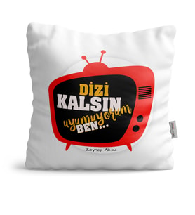 BK Gift Kişiye Özel Dizi Kalsın Tasarımlı Beyaz  Yastık  2