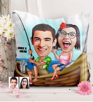 BK Gift Kişiye Özel Sevgililer Karikatürlü  Yastık  9