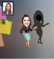 Kişiye Özel İş Kadını Karikatürlü Ahşap Magnet Bayan-15