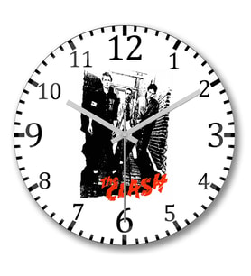 The  Clash Duvar Saati Bombeli Gercek Cam