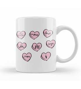 BTS Hearts Kupa Bardak Porselen