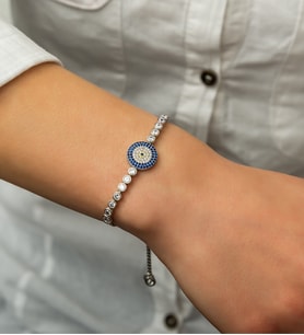 Papatya Silver 925 Ayar Gümüş Nazar Bileklik