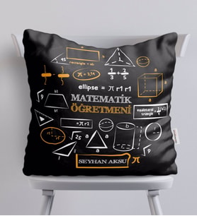 BK Gift Kişiye Özel Matematik Öğretmeni Beyaz Yastık-10