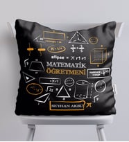 BK Gift Kişiye Özel Matematik Öğretmeni Beyaz Yastık-10