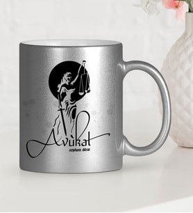 BK Gift Kişiye Özel Mesleki Avukat Gümüş Yaldızlı Kupa Bardak  15