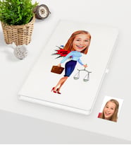 BK Gift Kişiye Özel Bayan Avukat Karikatürlü Beyaz Defter - 3