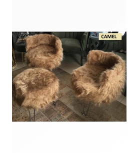 PELUŞ PUF SET (Siyah)