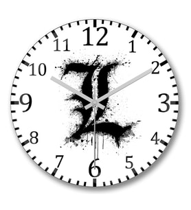 Death Note L Duvar Saati Bombeli Gercek Cam