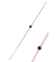Söğütlü Silver Gümüş rose safir taşlı elmas montürlü bileklik
