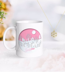BK Gift Kişiye Özel Yılbaşı Mutlu Yıllar Kupa ve Kar Tanesi Kolye-24 (Model 1)