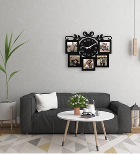 Resminize  Özel 5 Fotoğraflı Ahşap  Duvar Saati (UV BASKILI ASLA SOLMA KALKMA YAPMAZ)