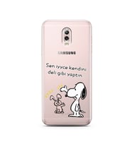 Snoopy Tasarımlı Süper Şeffaf Silikon Telefon Kılıfı Samsung C8 