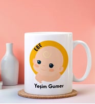 Kişiye Özel Ebe Tasarımlı Beyaz Kupa