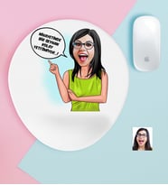 BK Gift Kişiye Özel Bayan Kolay Yetişmiyor Karikatürlü Bilek Destekli Mouse Pad-5 (Beyaz)
