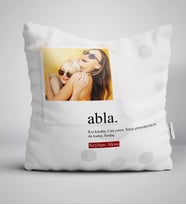 BK Gift Kişiye Özel Fotoğraflı Abla Anlamı Yastık (Beyaz)