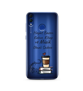 Hayat Bazen Tasarımlı Süper Şeffaf Silikon Telefon Kılıfı Huawei Honor 8c