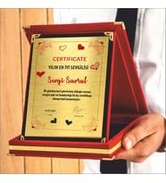 SEVGİLİYE HEDİYE EN İYİ SEVGİLİ  Hediyesi Kadife Kutulu Metal Plaket