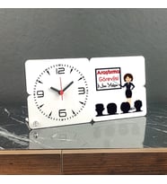 Araştırma Görevlisi Ahşap Masa Saati