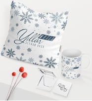 BK Gift Kişiye Özel Yılbaşı Mutlu Yıllar Temalı Beyaz Kupa Ayna Yastık Seti - 17