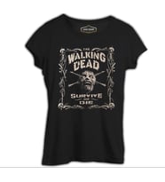 Walking Dead - Survive or Die Siyah Kadın Tshirt