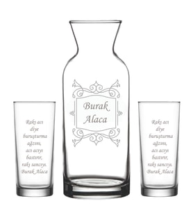 Kişiye Özel Rakı Karaf Seti Model 17-2