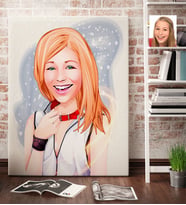 BK Gift Kişiye Özel Bayan Karikatürlü Kanvas Tablo 70x100cm -35