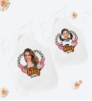 BK Gift Kişiye Özel İkili Fotoğraflı Anne Kız Mutfak Önlüğü Seti - 2 (Beyaz)