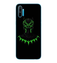 Black Panter Tasarım Süper Şeffaf Silikon Telefon Kılıfı Oppo Realmi C3