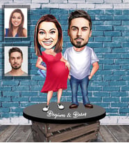 Kişiye Özel Sevgili Karikatürlü Ahşap Biblo Model 14