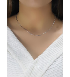 Söğütlü Silver Gümüş rodyumlu mekik pullu kolye