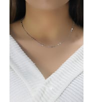 Söğütlü Silver Gümüş rodyumlu mekik pullu kolye