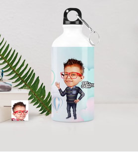 BK Gift Kişiye Özel Erkek Çocuk Karikatürlü Metal Suluk 500 Ml  2