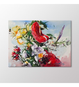 Arty Tablo Suluboya Çiçekler Tablo (Karışık)