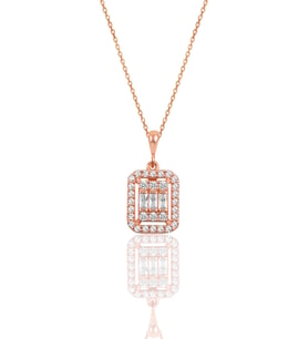 Söğütlü Silver Gümüş Rose Baget Taşlı Kolye