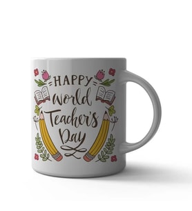 Happy Teachers Day Sevimli Kupa Bardak (Çok Renkli)