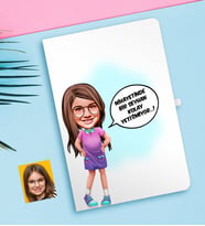 BK Gift Kişiye Özel Kız Çocuk Kolay Yetişmiyor Karikatürlü Beyaz Defter-5